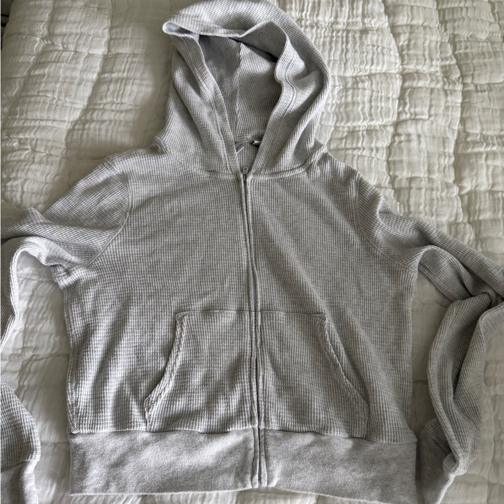 Aritzia TNA Waffle knit zip up